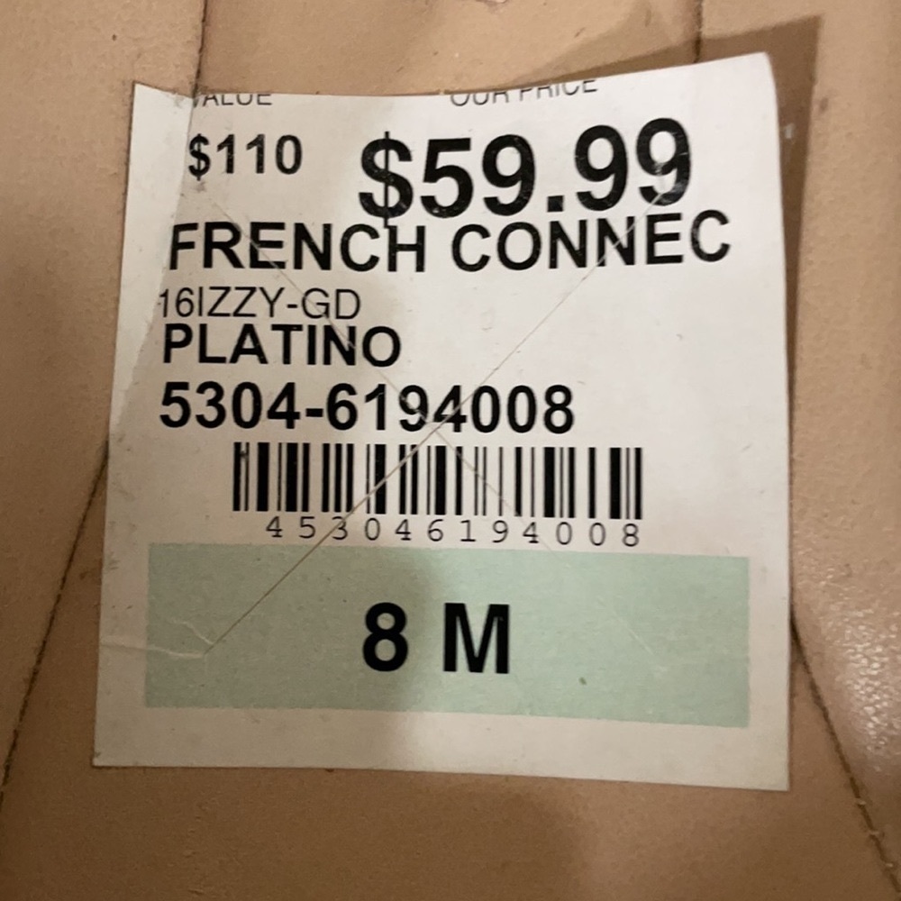 French Connection, size 8, gold flat shoe - Picture 3 of 3